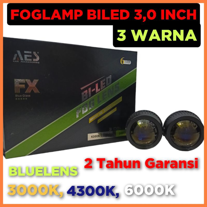 AES FX Foglamp Biled Projector 3,0 inch Blue Lens 3 Warna