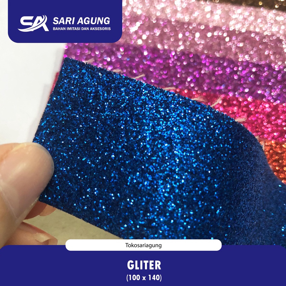 Produk BAHAN PU GLITER METER KAIN GLITTER SINTETIS PASIR TEBAL KAKU 51