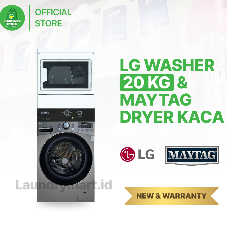 New Stack LG Washer 20kg & Maytag Dryer Laundry