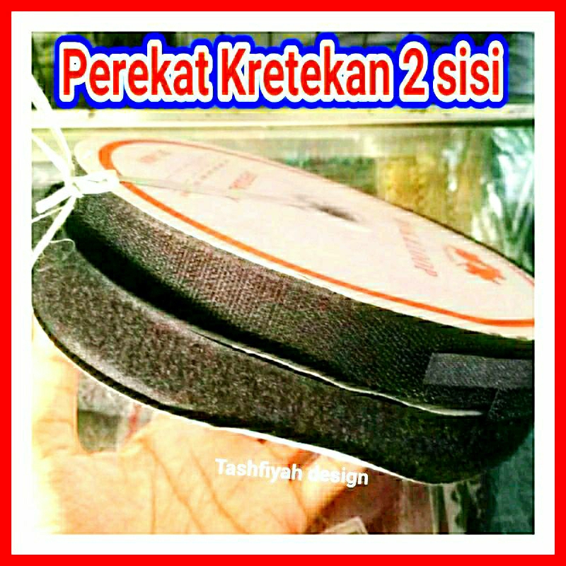 

Velcro Perekat Kain Kretekan 2 sisi bolak balik saku magic tape lebar 2,5cm