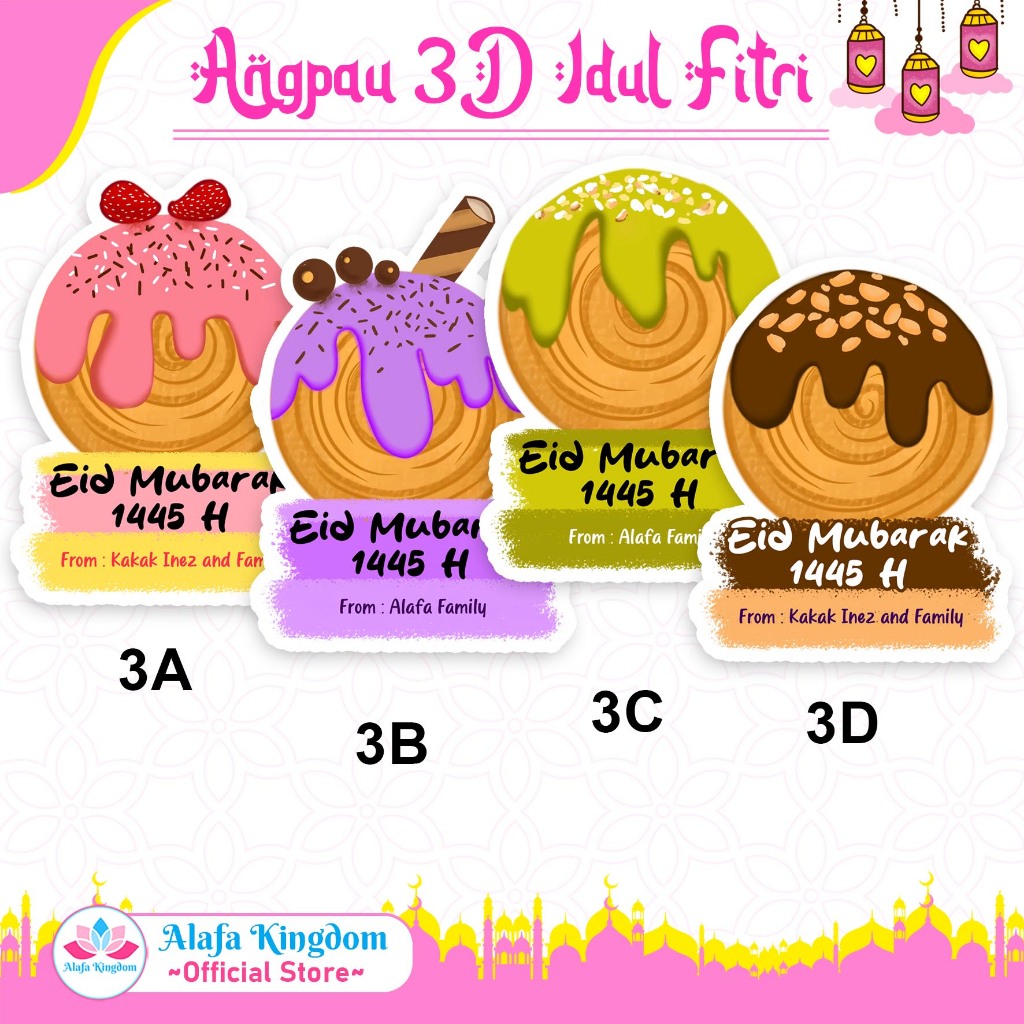 

alafakingdom 8 Pcs Amplop Lebran Idul Fitri 3D Kekinian Custom 03