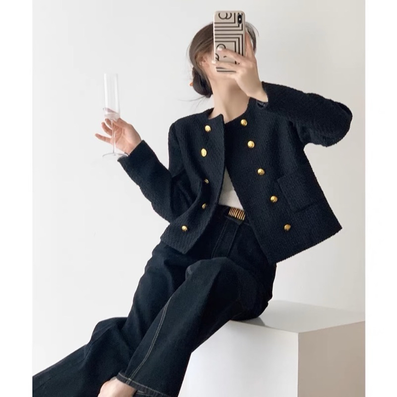 Shopacca Anara Blazer Tweed/ Blazer Tweed Import Korea