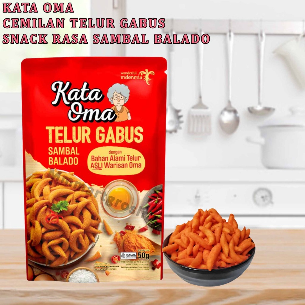 

Kata Oma / Snack Telur Gabus / Telur Gabus Rasa Sambal Balado / 50gr