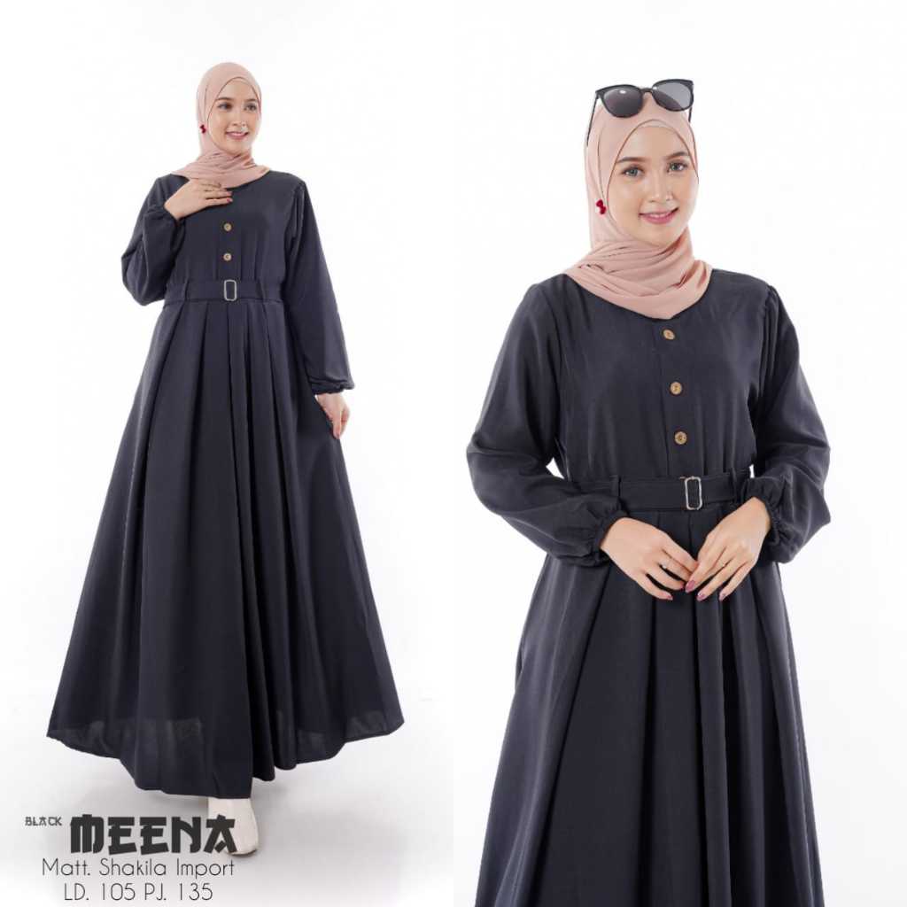 Gamis Dress premium polos Belt Busui Friendly Syar'i Muslimah Terbaru Shakila