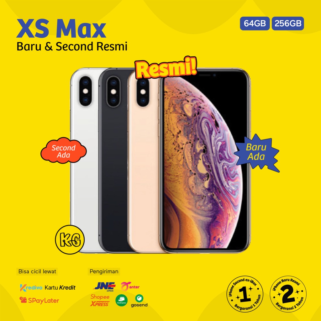 iPhone XS MAX Second Seken iBox | New Baru Garansi Resmi  64GB 256GB 512GB Gold Gray Silver Kamar Ga