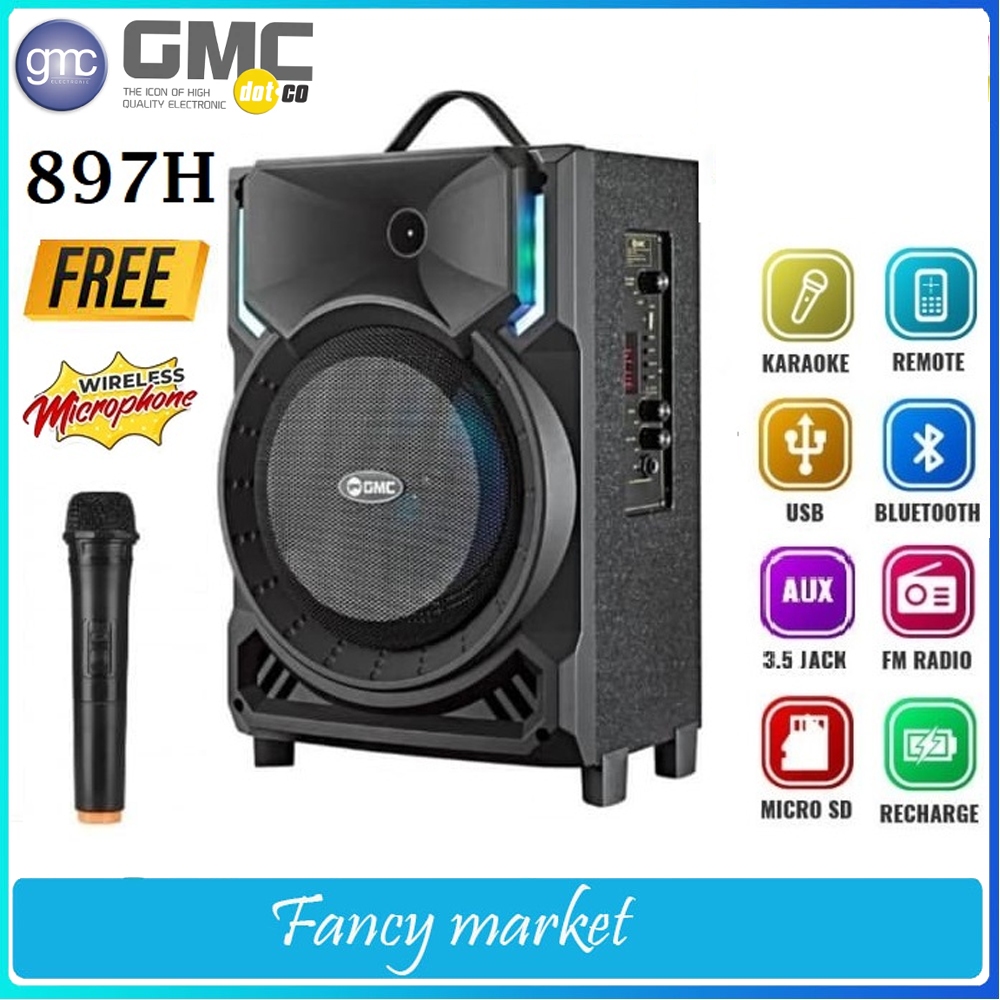 GMC speaker aktif 897H/speaker bluetooth karaoke FREE MIC WERLES