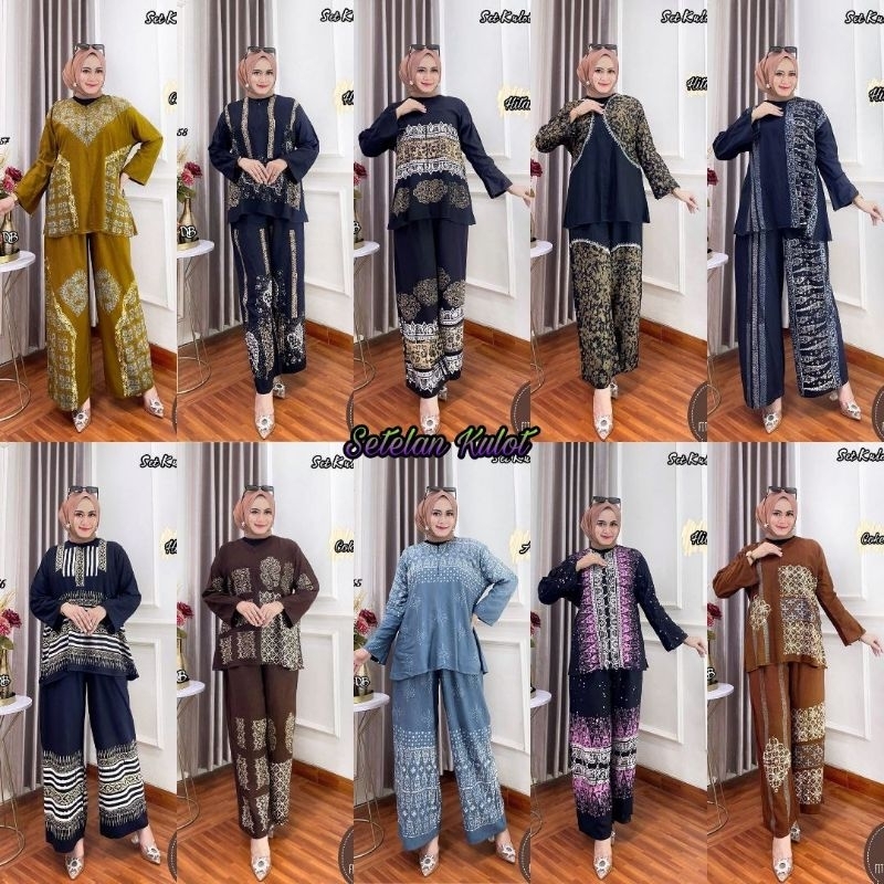 SETELAN KULOT TWILL BATIK WANITA