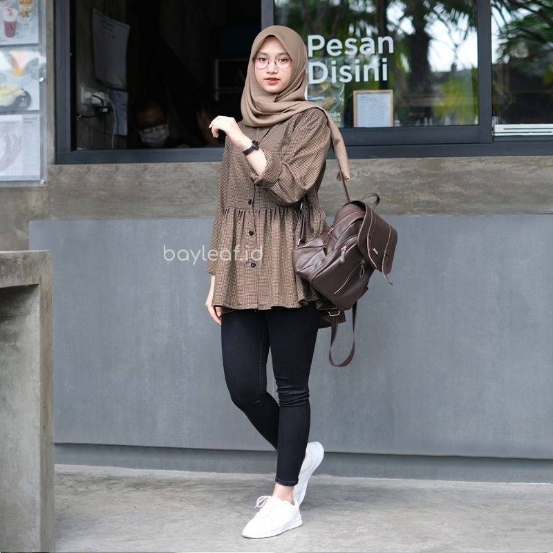 Naomi Blouse Bayleaf Baju Atasan Wanita Blus Wanita