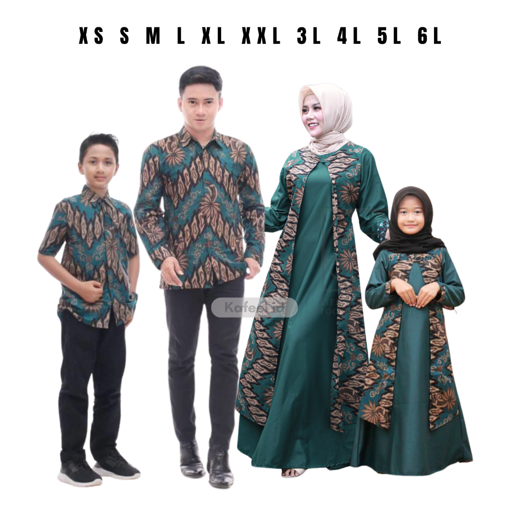 GAMIS PRATISTA COUPLE KOMBINASI BATIK MEGA MENDUNG DAN KATUN TOYOBO SIZE LENGKAP JUMBO