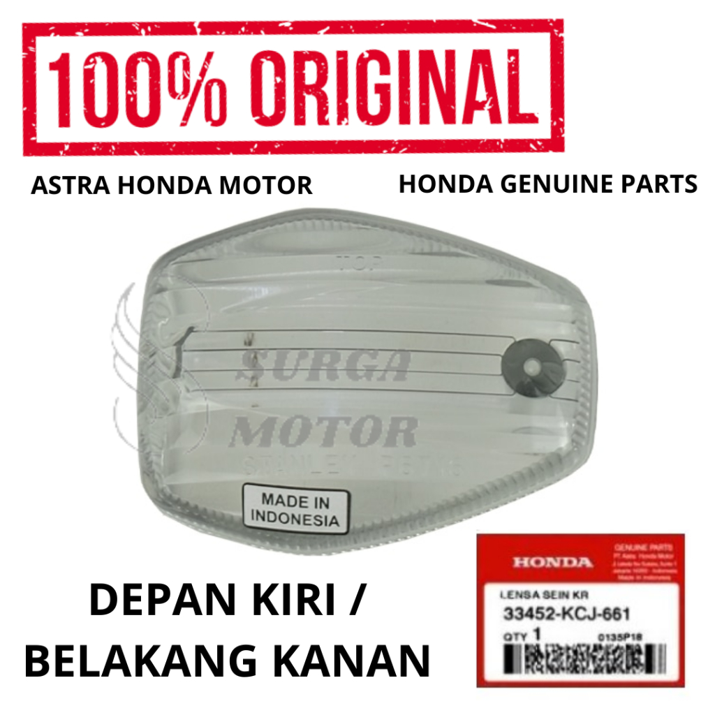 Mika Lensa Kaca Sein Sen Riting Depan Kiri PNP Belakang Kanan TIGER REVO Ori AHM 33452-KCJ-661 Lens 