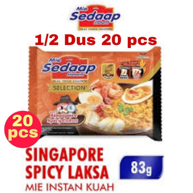 

mie sedaap instan selection rasa spicy laksa Singapore 83 gr 1/2 dus isi 20 pcs