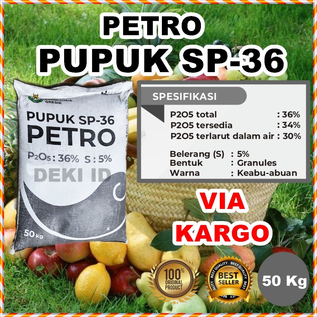 Pupuk SP 36 Petro 50 Kg Via Kargo TSP SP36 Non Subsidi Fosfat Sulfur Pembenah Tanah Penyubur Tanaman