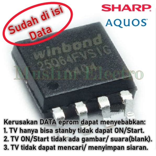 Ic Eprom isi FW TV Sharp LC-40SA5100I 40SA5100 Board QPWBNG820WJZZ