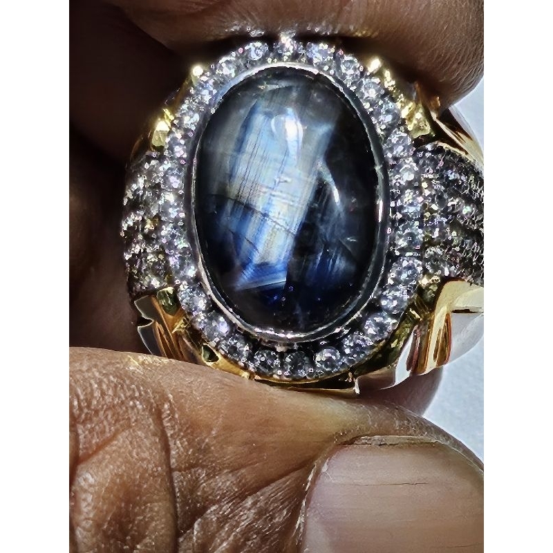 Natural Star Blue Sapphire/Bangsing Biru Kashmir Blue, Bukan Kwalitas Dyed