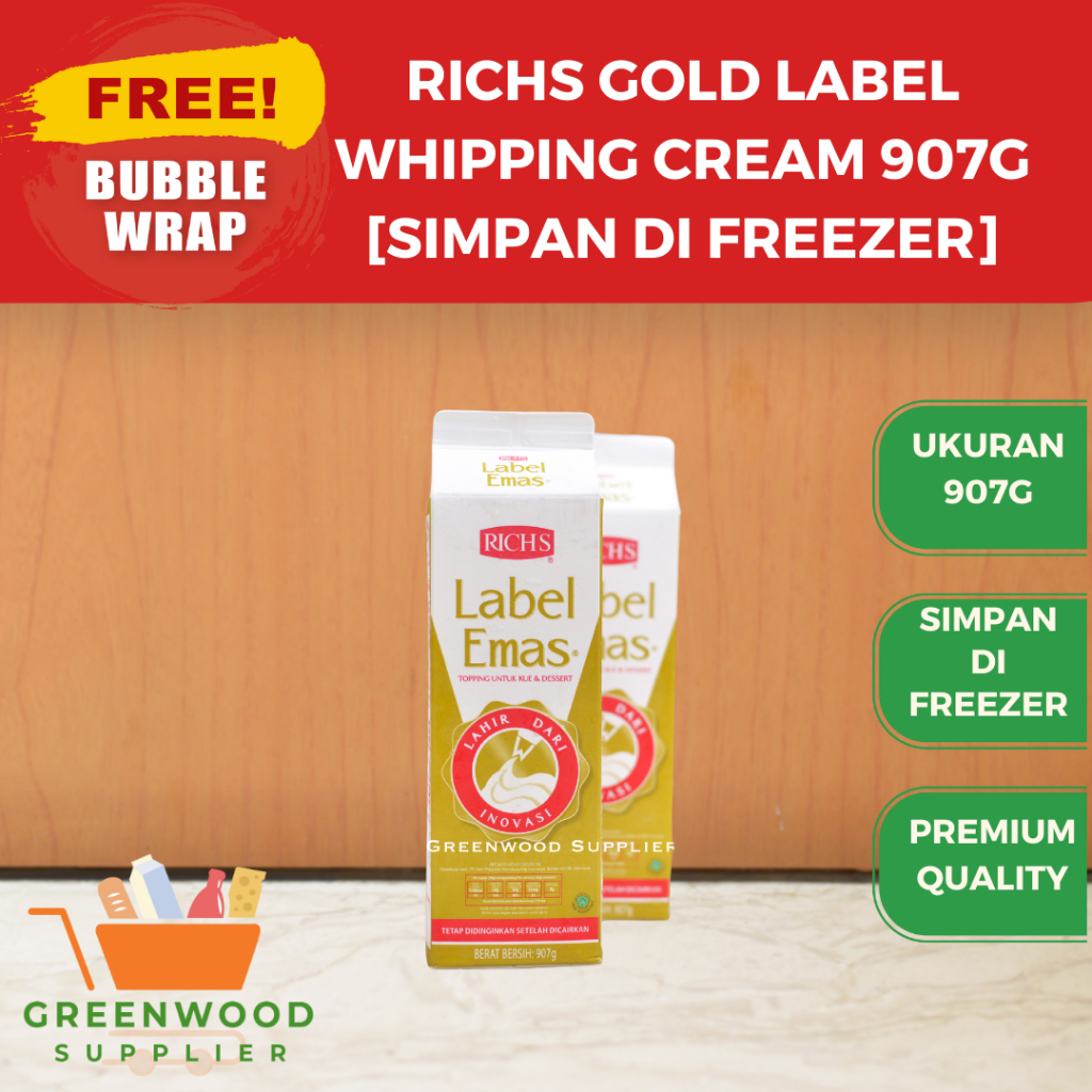 

[KARTON] Richs Gold Label Whipping Cream - 907G