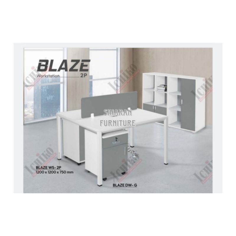MEJA KANTOR PARTISI ICHIKO BLAZE WORKSTATION+LACI DW-G MEJA KERJA MEJA KANTOR STAFF