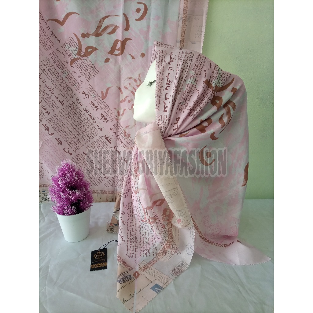 JILBAB SANTRI MOTIF ARAB PEGON VOAL MUSLIM SQUARE STANDAR KERUDUNG SANTRIWATI