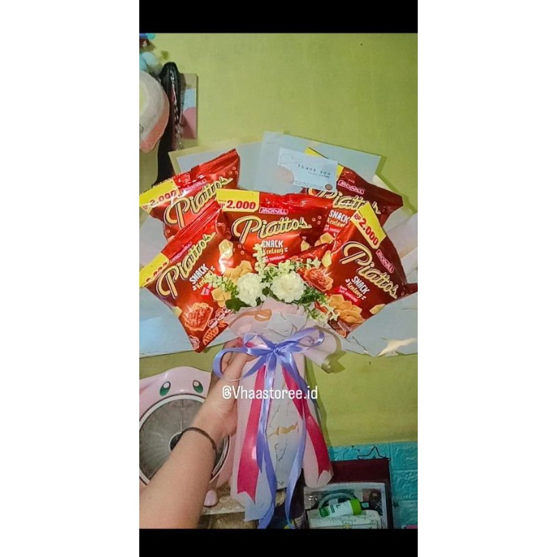 

[READY]Snack bouquet [snack piattos, ciki random 5pcs, bucket snack all varian] Bucket roko kopi