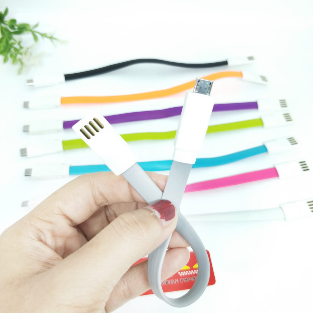 Kabel Data Power Bank Micro 20cm vibox original Slim Colourfull Kabel Charger Hf tws Bluetooth Speak