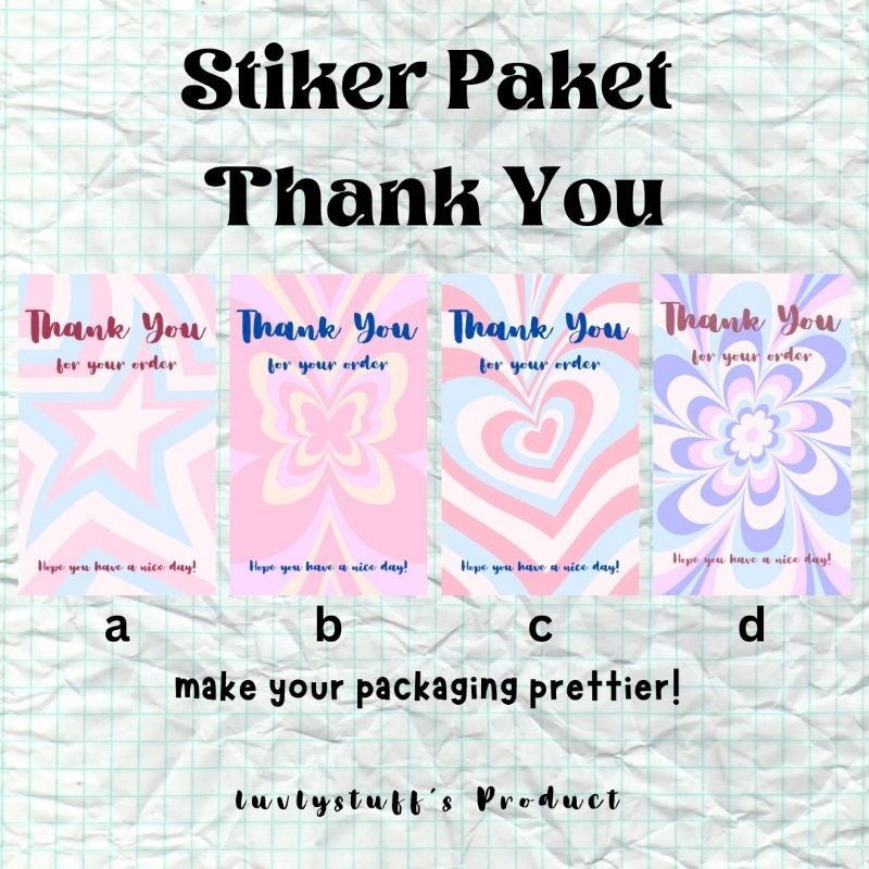 

[21 pcs] STIKER THANK YOU PAKET || PACKAGING STICKER PATTERN AESTHETIC COLOURFUL GLOSSY