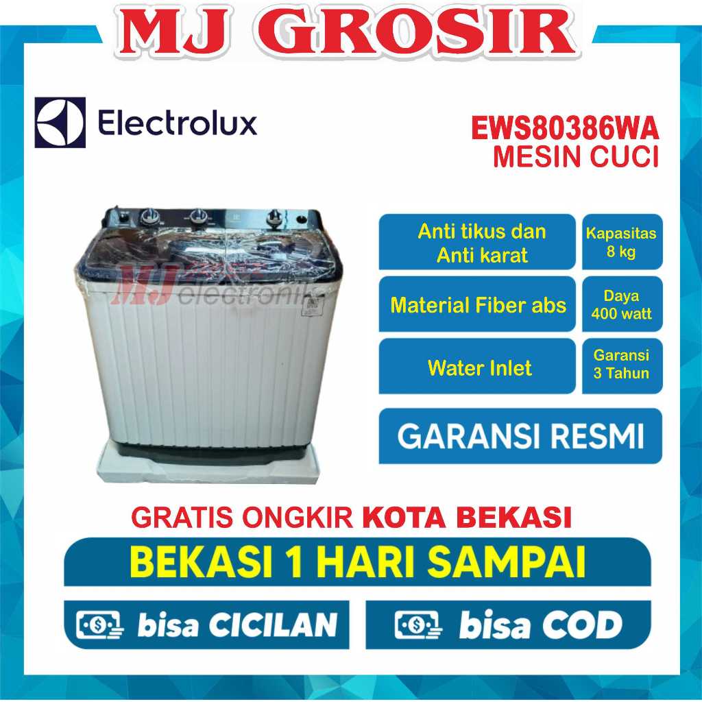 MESIN CUCI ELECTROLUX EWS 87262 WA 7KG EWS87262WA 2 TABUNG GERMAN TECH