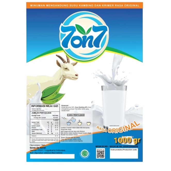 

Diskon Susu Kambing Etawa Kemasan 1 gr P62