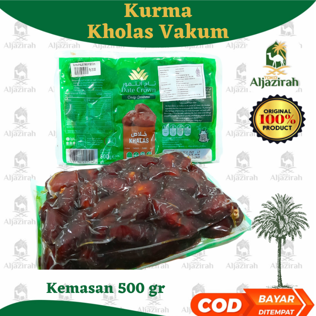 

KURMA KHOLAS DATECROWN | KURMA KHALAS VAKUM DATECROWN 500 GRAM 250 GRAM | PREMIUM AND FRESH DATES