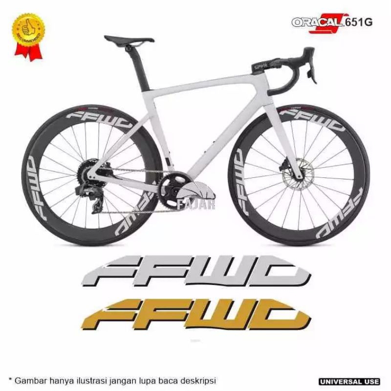 FFWD CUTTING STIKER VELG WARNA SILVER DAN GOLD/RIM 700/SEPEDA RB/FIXIE