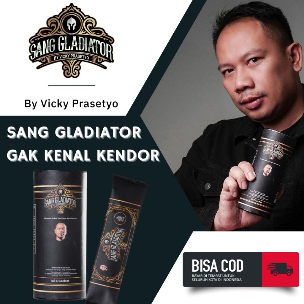 

Sang Gladiator Kopi Pria By Vicky Prasetyo | 1 Pack Isi 6 Sachet