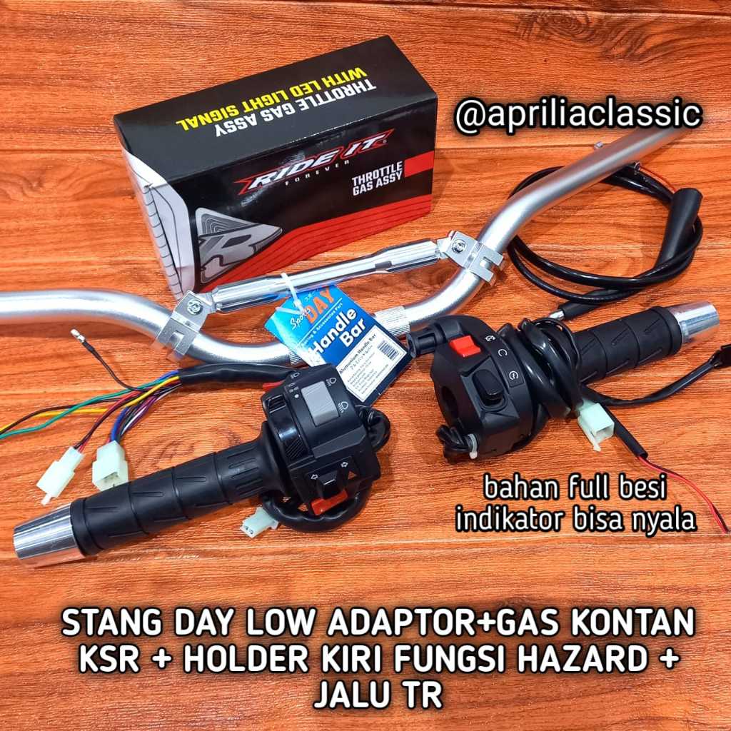 PAKET STANG STIR DAY COPY DAY SET GAS HOLDER KANAN KSR HOLDER KIRI VIXION HAZARD HANDGRIP KAZE