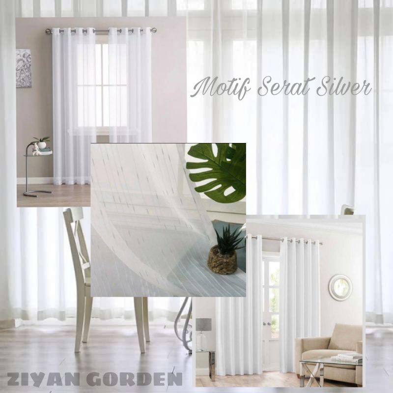 GORDEN VITRASE GORDEN TRANSPARAN GORDEN SIANG MOTIF SERAT MODEL SMOKRING