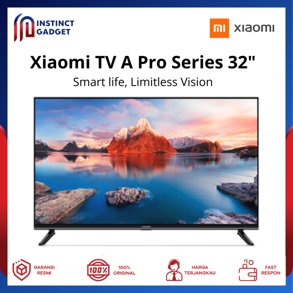 Xiaomi Smart TV LED A Pro Series 32" HD Google TV Dolby Audio™ + DTS-X Resolusi 1366 × 768 | 32 Inch | Android TV