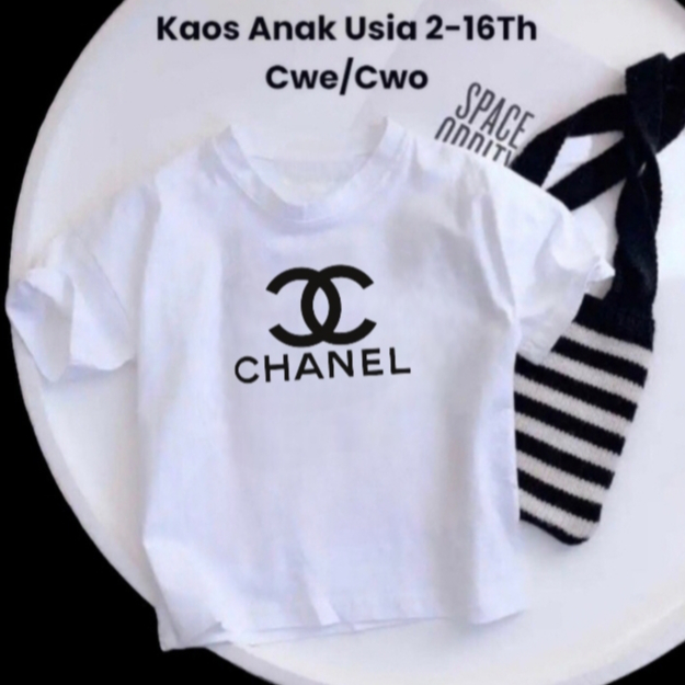 Baju Kaos Anak Chanel Usia 1-12 Tahun Kaos Import Anak Laki Laki Perempuan Kaos Distro Anak laki Lak