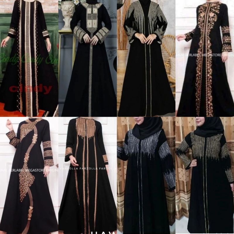Abaya Turkey Abaya Bordir | MOTIF LAIN GESER | Abaya Turki Abaya Hitam | Abaya Lebaran Hari Raya
