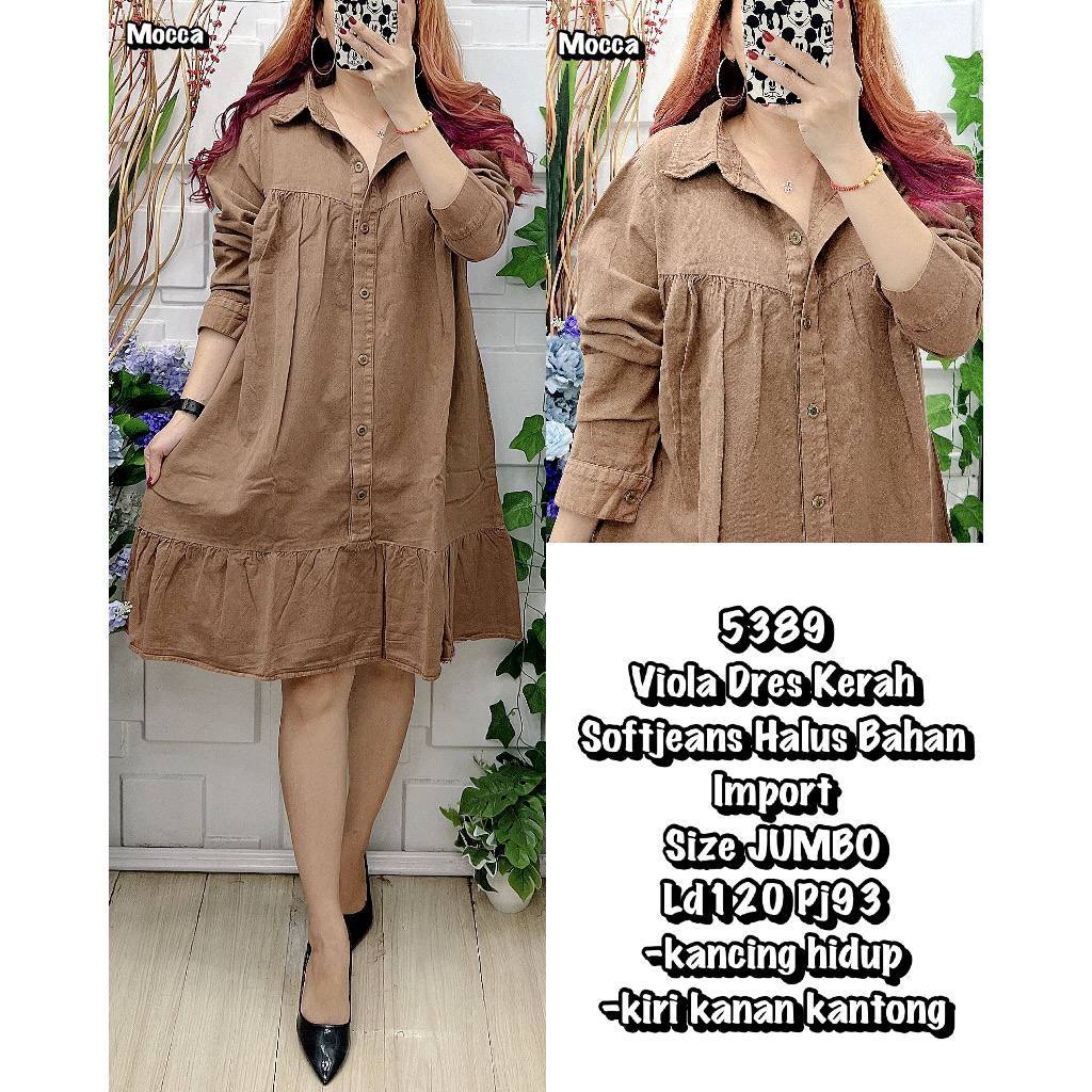 Zola Dress Jeans Jumbo  LD 120 Mini Dress Lepis Wanita Terbaru Lengan Pendek Home Dress Bordir