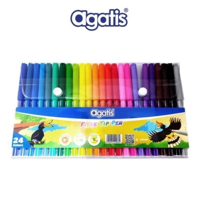 

Spidol warna/spidol gambar Agatis Fibre Tip Pen 12W 18W 24W