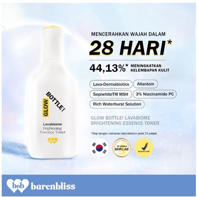 BnB Barenbliss Glow Bottle Lavabiome Brightening Essence Toner | Pimple Warrior Salicylic Acid Acne 