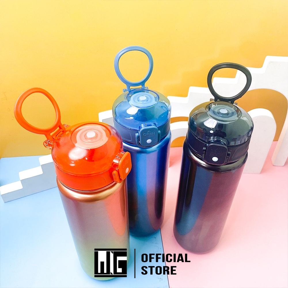 WNG - BOTOL AIR MINUM PLASTIK WARNA GRADASI HANDLE PORTABLE KAPASITAS 1000 ML