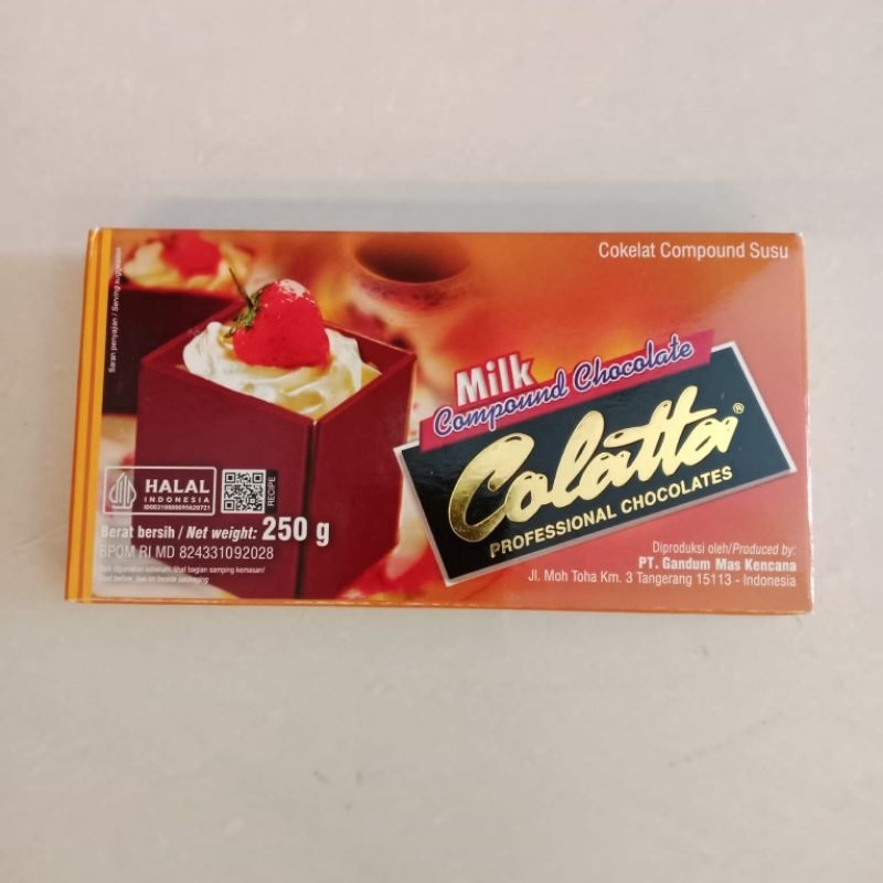 

Colatta Milk Compound 250 Gram ,Coklat Batangan Rasa Susu