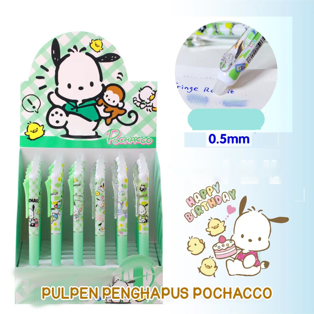 

HS - PULPEN PENGHAPUS POCHACCO TINTA BIRU 0.5MM | PEN TINTA BIRU | PEN PENGHAPUS | HELLOKITTY | POCACCO | CINAMORROL | KUROMO | MELODY | KUROMI ALAT TULIS SEKOLAH PENA PENGHAPUS