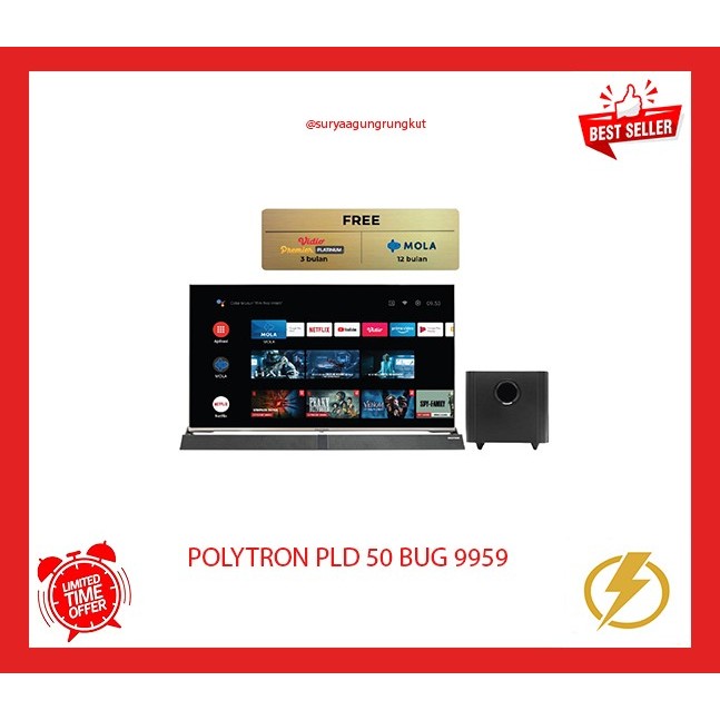 LED TV POLYTRON SMART 4K HDR CINEMAX SOUNDBAR 50 INCH - PLD 50BUG 9959