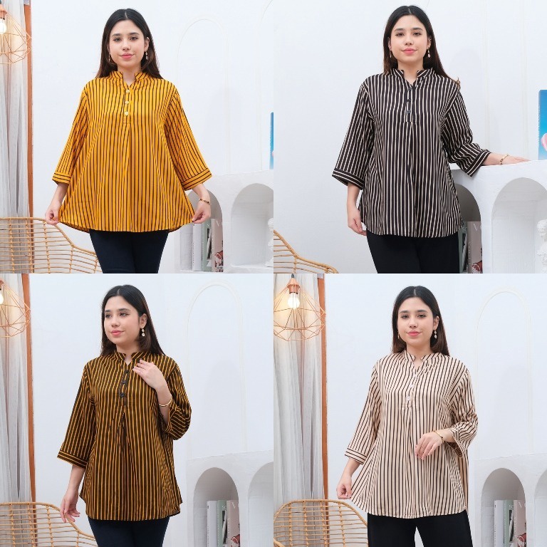 ART X75C KS2 Atasan Wanita Rayon Premium Shanghai 3 kancing Oversize LD11 LD12 Kemeja Wanita  Kemeja