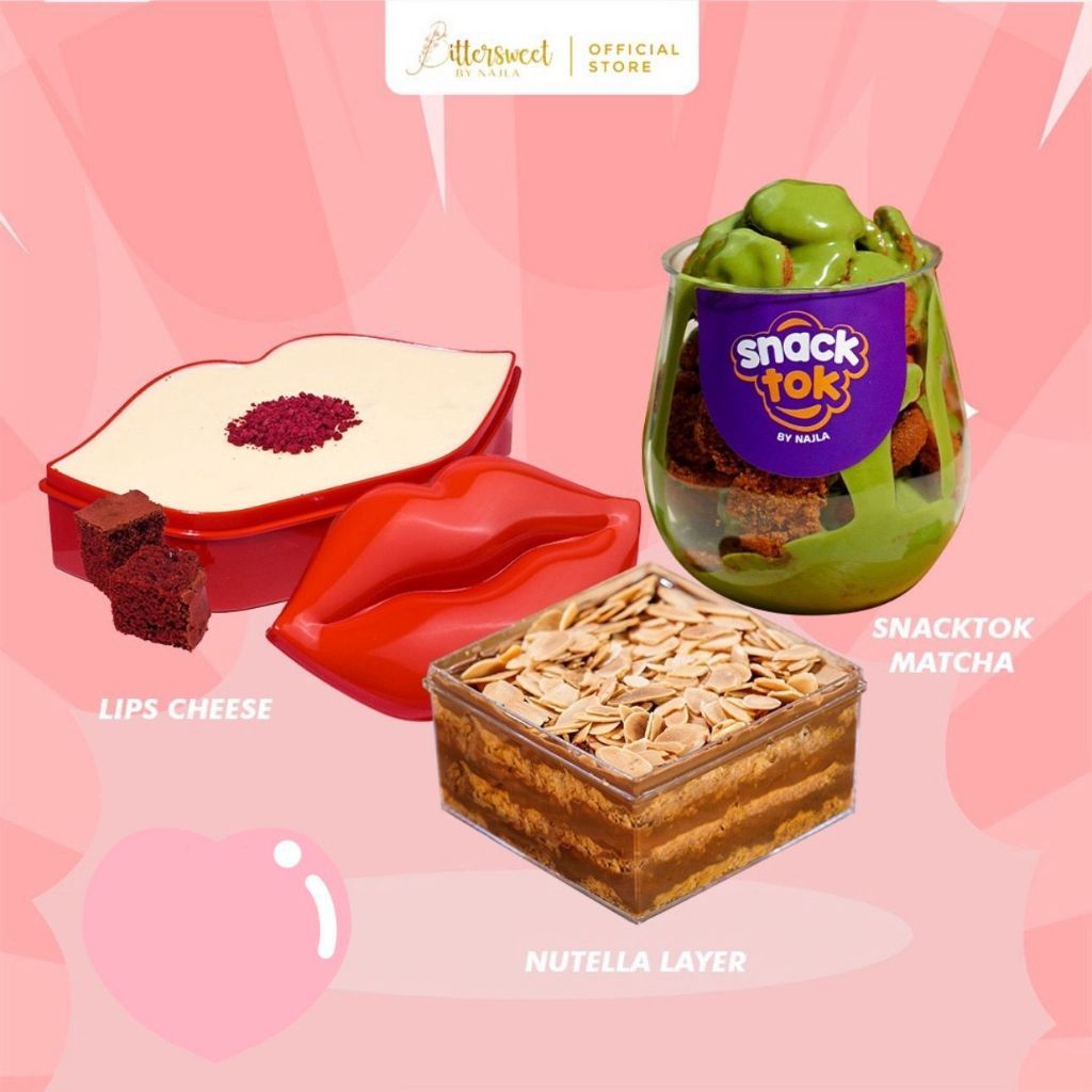 

Bittersweet by Najla - Lips Cheese, Snacktok Matcha, Nutella Layer