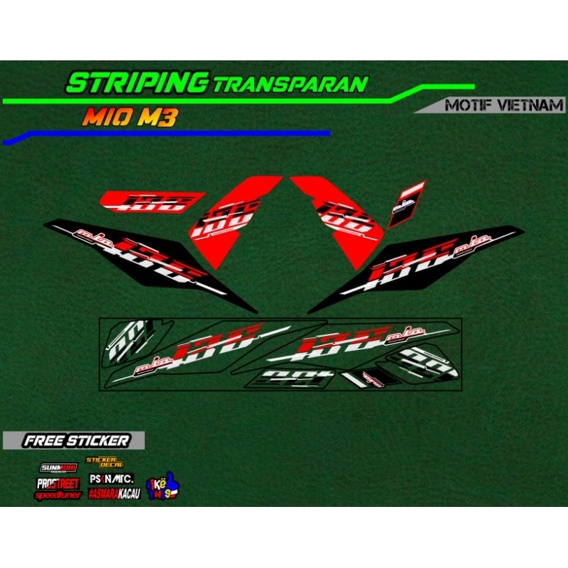 striping stiker transparan mio m3 / striping mio m3 transparan vietnam style