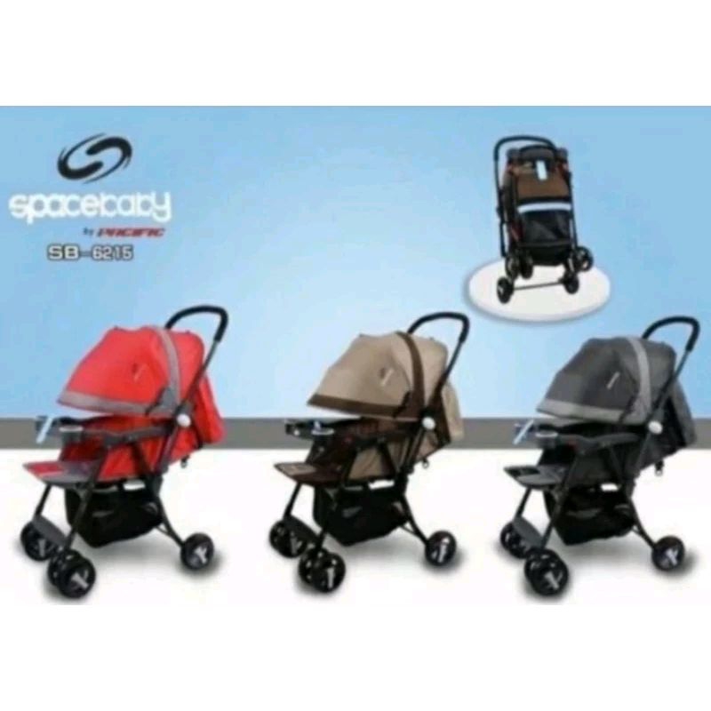Space Baby Stroller SB 6215 Reversible 2 Arah 3 Posisi