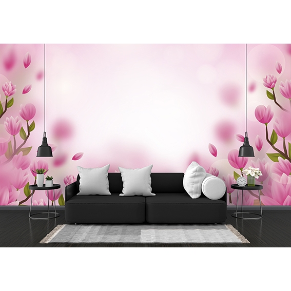 WALLPAPER DINDING CUSTOM MOTIF SAKURA WALL MURAL BAHAN TEBAL PREMIUM DARI KOREA