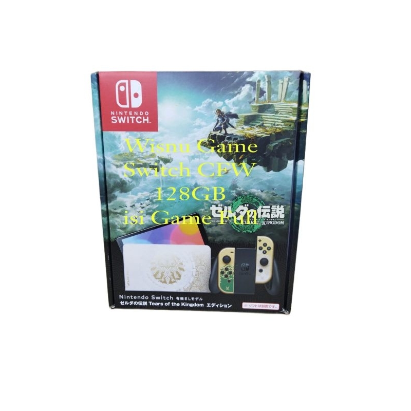 Nintendo Switch Oled Console Zelda TOTK CFW Memori 128GB Isi Game Full