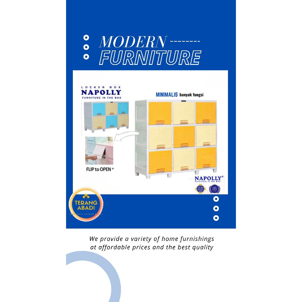 LEMARI SERBAGUNA PLASTIK/ LEMARI RAK TV PLASTIK FLIP/ LEMARI NAPOLLY LOCKERBOX