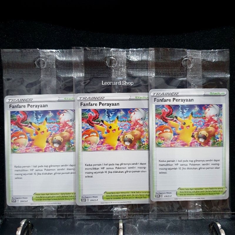 TCG FANFARE PERAYAAN Kartu Promo ( New Sealed ) 374/S-P Rare Pokemon Card Event Indonesia Terbesar P