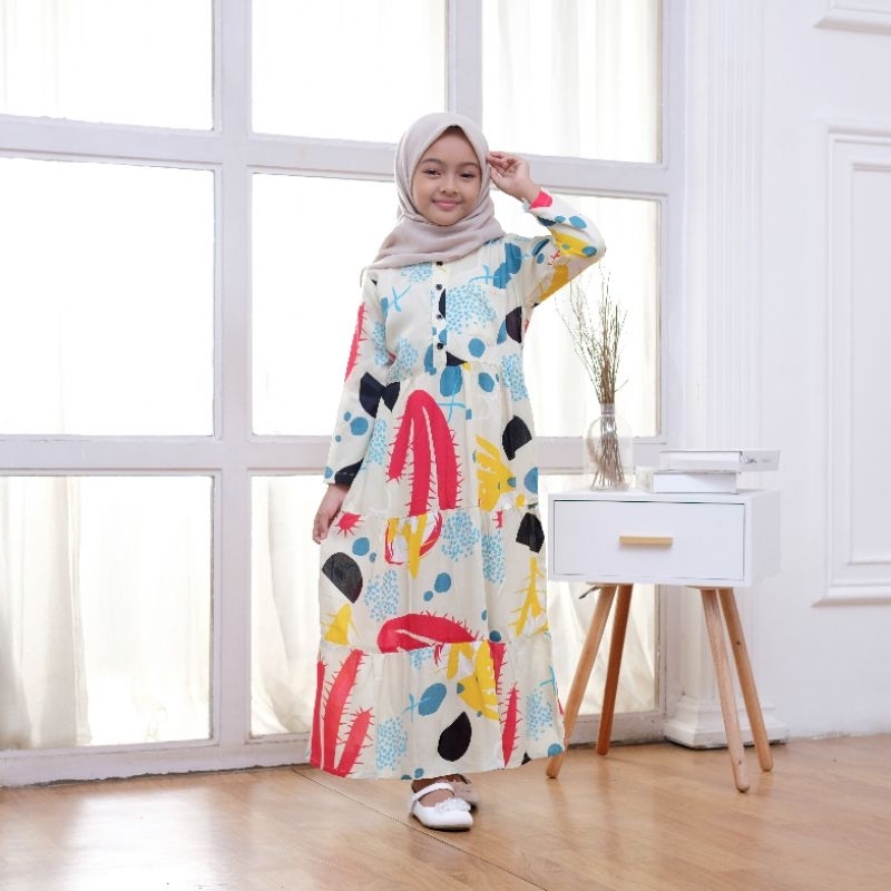 Gamis Rayon anak ld 85cm pjb 100cm